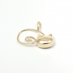 Pendentif Le Chat Pistou® or 750 millièmes et Grenat de Perpignan