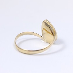 Bague or 750 millièmes Grenat de Perpignan poire