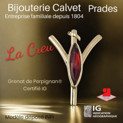 Pendentif La Creu® or 750 millièmes Grenat de Perpignan