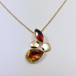 Pendentif Grenatines® or 750 millièmes Grenat et Brésil