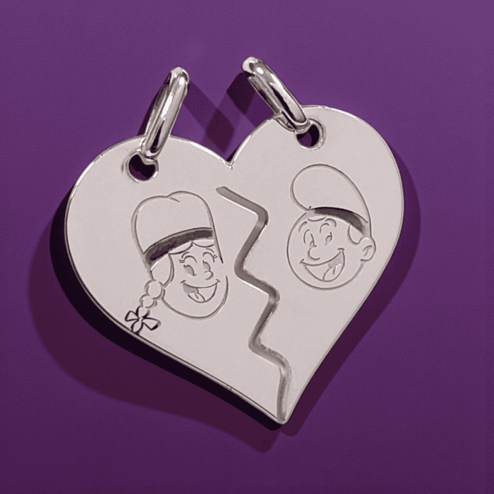 Pendentif Cœur Patufet officiel argent 925‰