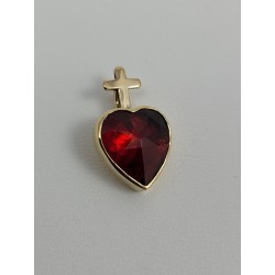 Cœur vendéen or 750 millièmes Grenat de Perpignan