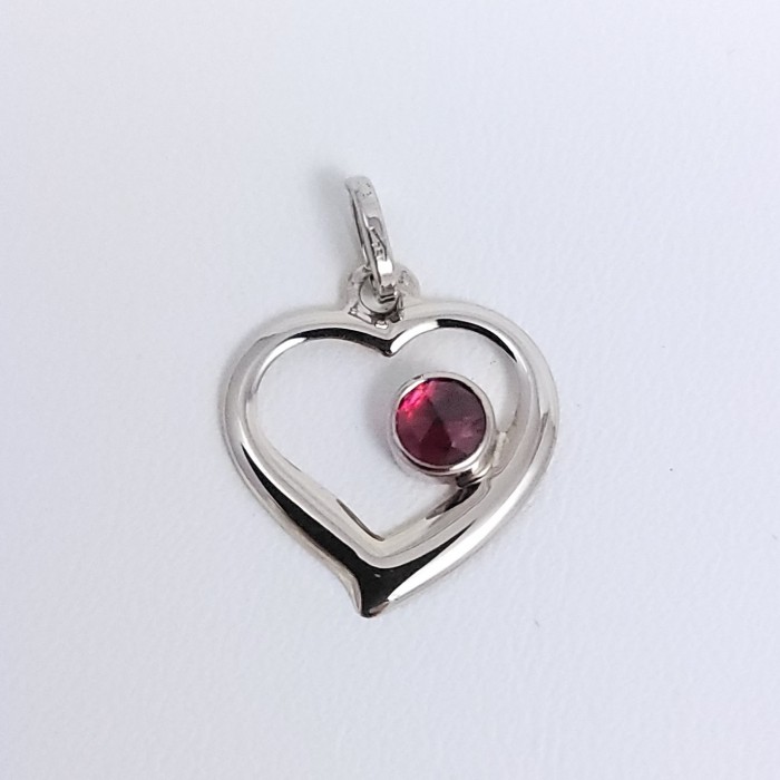Pendentif Petit Cœur or blanc 750 millièmes