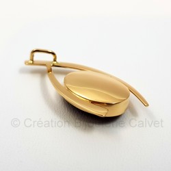 Pendentif or 750 millièmes Grenat de Perpignan ovale