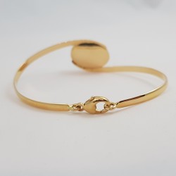 Bracelet or 750 millièmes Grenat de Perpignan ovale