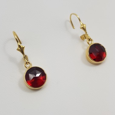 Boucles D'oreilles Dormeuses En Argent 925 Avec Grenats - Poids 5 G - NEUVES Sans Emballage